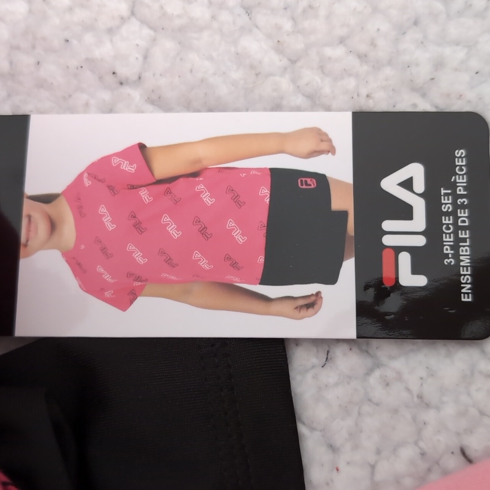 Sz 5 FILA 3pcs: T-Shirt , Tank top and short combo set